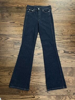NWOT AYR The Really Really Dark Indigo Flare Jeans.  Size 24